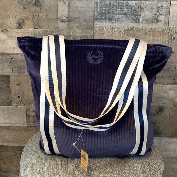 PINK Victoria’s Secret Velour tote with striped handles - Picture 4 of 15